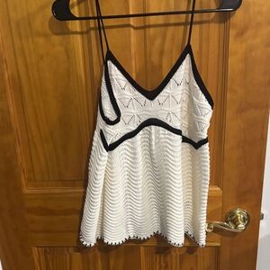 SHEIN White and Black Crochet Camisole